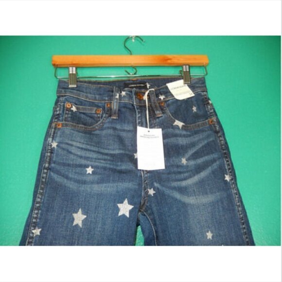 J. CREW VINTAGE STRAIGHT STAR PRINT DENIM JEANS - Picture 6 of 7